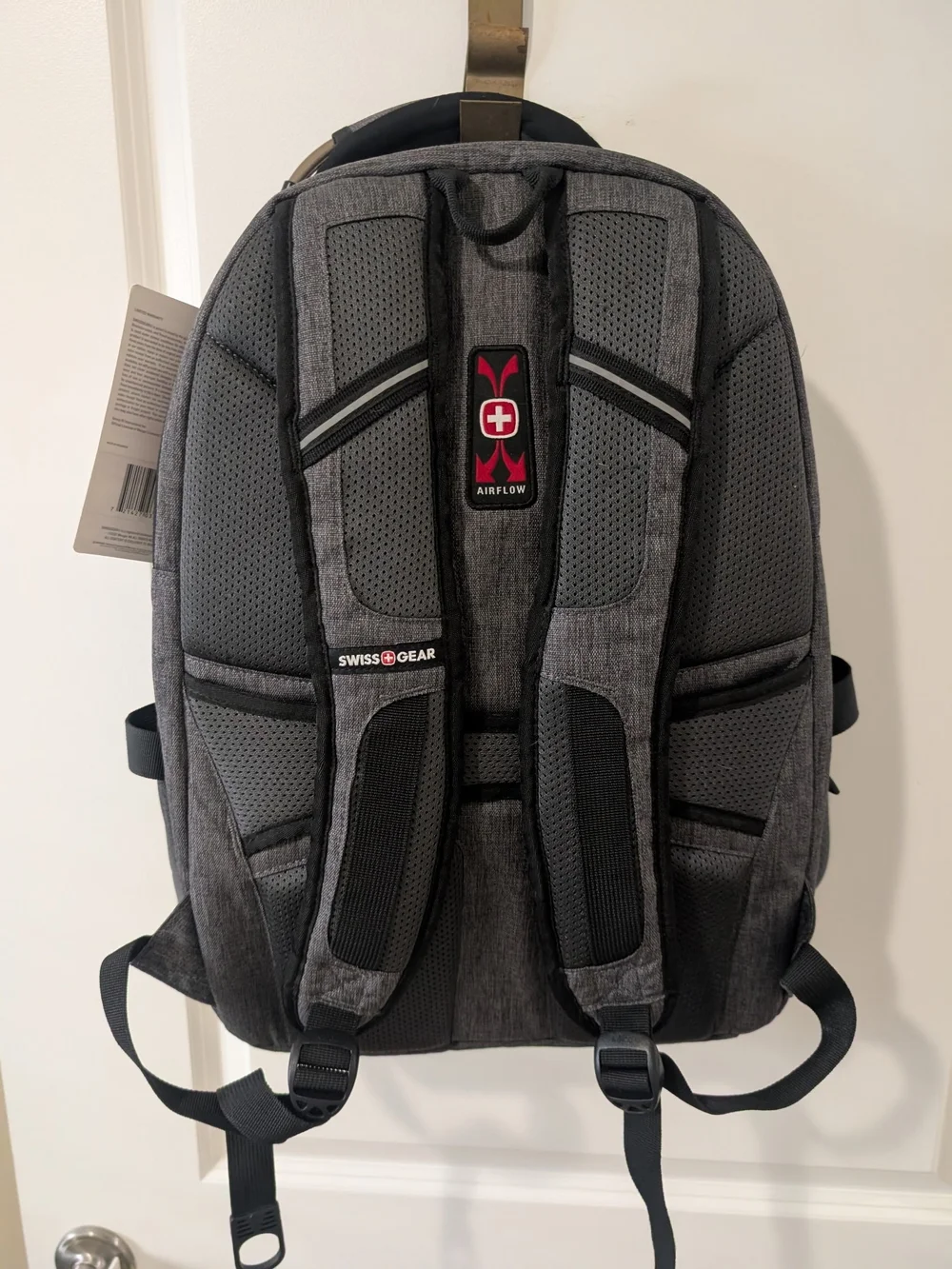 SwissGear Charcoal Gray Men's Backpack with Red Emblem